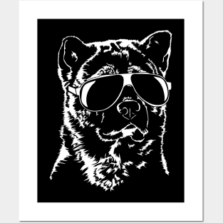 Funny Akita sunglasses cool dog Posters and Art